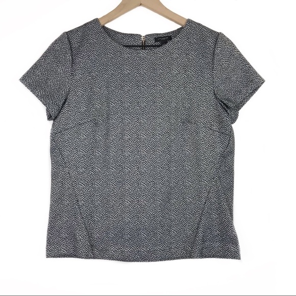 ANN TAYLOR Short Sleeve Structured Knit Blouse Top 2 - Picture 1 of 9
